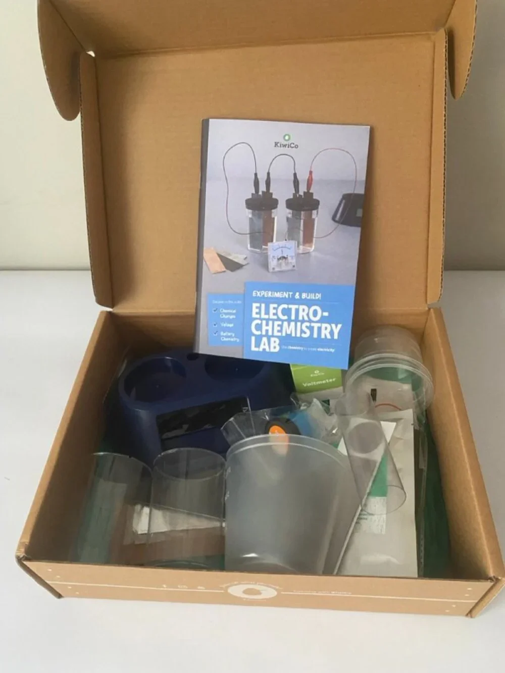 KiwiCo Electrochemistry Lab kit. Recommended ages 14+.